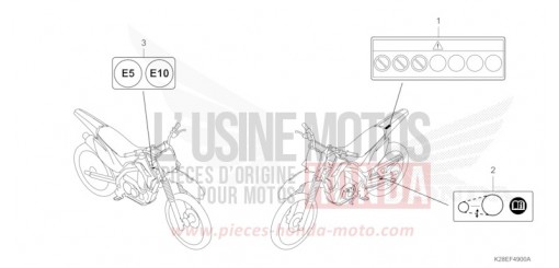 ETIQUETTE DE PRECAUTIONS CRF125FP de 2024